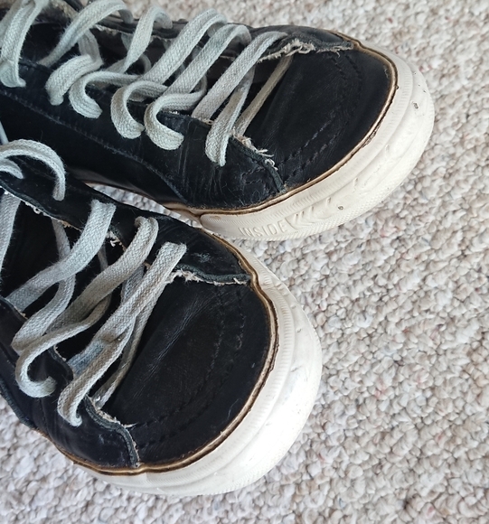 Golden Goose Slide Mid-Top Leather Stud Sneakers in Black size 38 - Picture 12 of 16